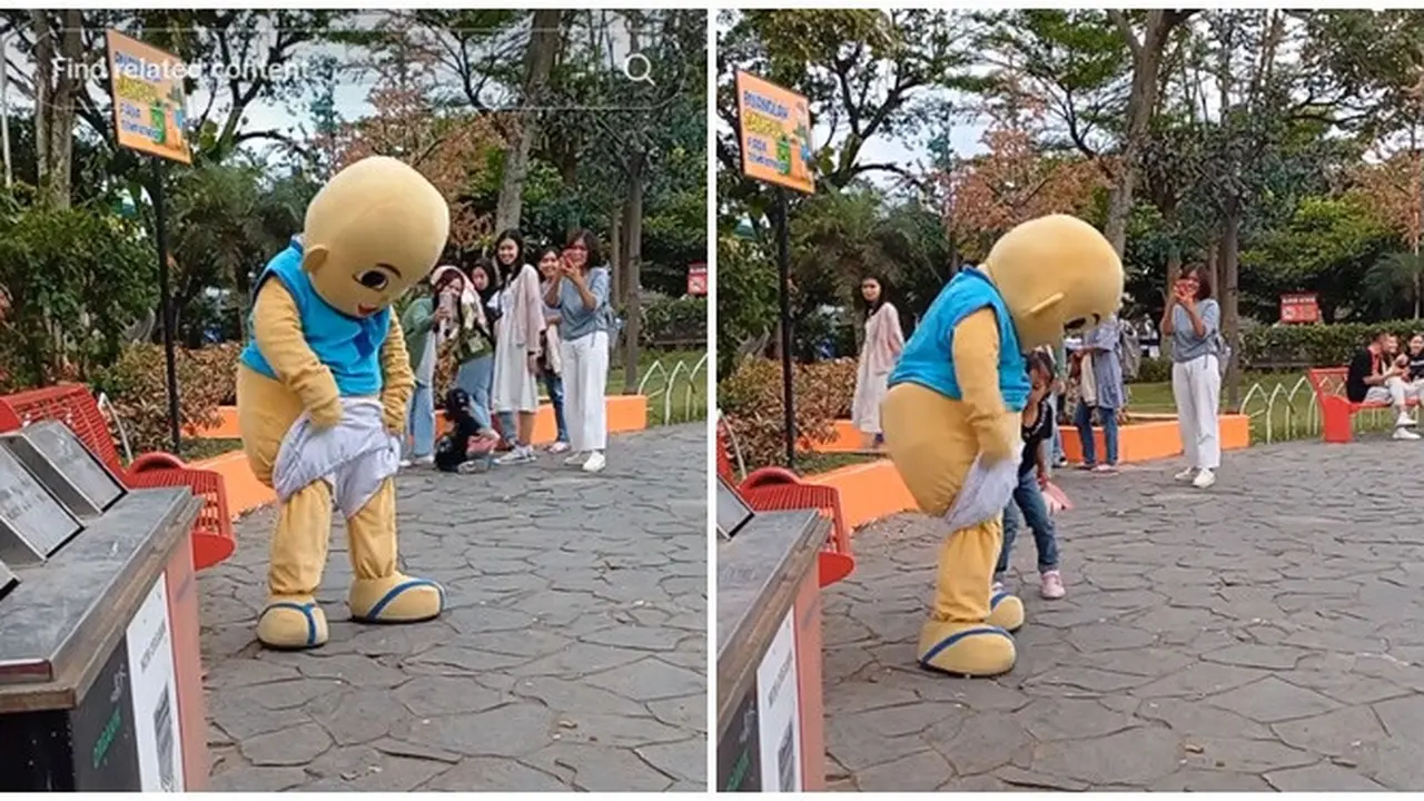 Viral Aksi Bocah Bantu Badut Jalanan Pakai Celana yang Melorot, Lucu Tapi Kasihan