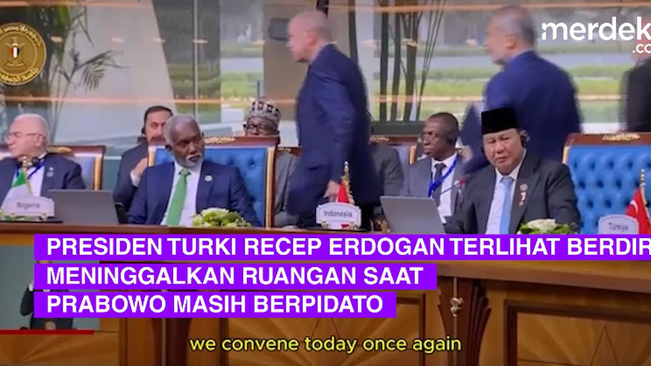 VIDEO: Viral Presiden Turki Erdogan 'Walk Out' saat Prabowo Bicara Palestina, Ini Kata Kemlu