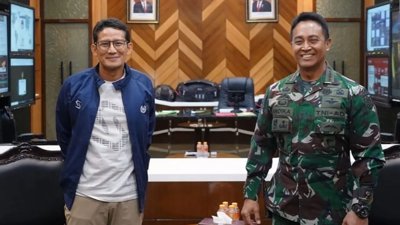 Sandiaga saat bertemu KSAD Jenderal TNI Andhika di Mabes TNI AD, Selasa 4 Agustus lalu (Foto: Istimewa)