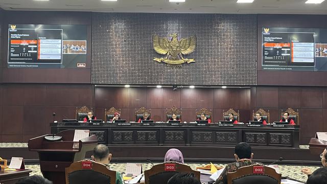 Sidang PHPU di Gedung Mahkamah Konstitusi (MK), Jakarta Pusat, Senin (1/4/2024).