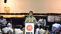 Anies Baswedan di acara Pagelaran Wayang Kulit dengan lakon cerita berjudul Parikesit Jumeneng Ratu bertempat di Kantor DPP PKS, Jakarta, pada Minggu, 27 Agustus 2023.