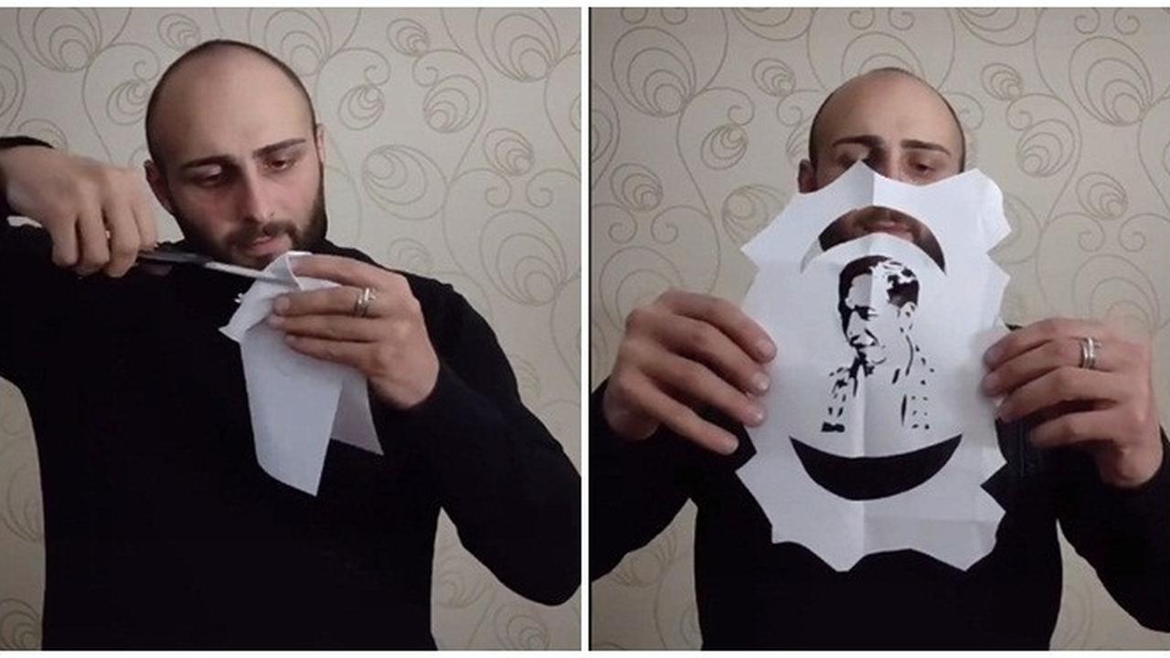 Pria Ini Pakai Teknik Gunting Kertas Buat Wajah Jokowi, Videonya Jadi Sorotan