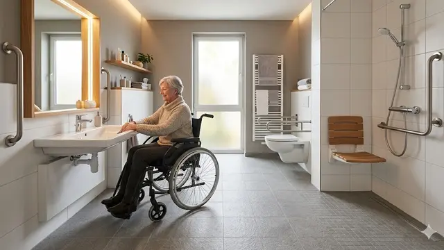 Desain Kamar Mandi yang Nyaman untuk Lansia Pengguna Kursi Roda
