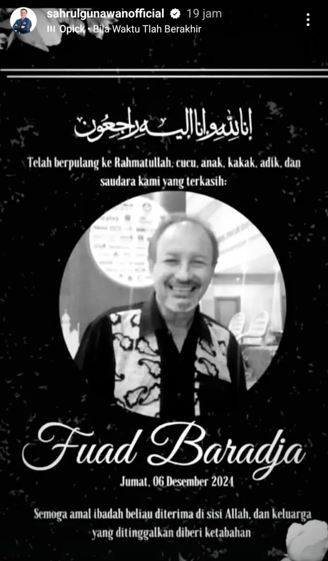 Kabar duka, Fuad Baradja bintang sinetron Jin dan Jun meninggal