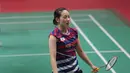 Wajah kecewa Chae Yoo-jung saat gagal menahan smash dari Greysia Polii pada perempatfinal Daihatsu Indonesia Master 2018 di Istora Senayan, Kamis (26/1/2018). Greysia/Apriyani menang 21-16,21-15 (Bola.com/Nick Hanoatubun)