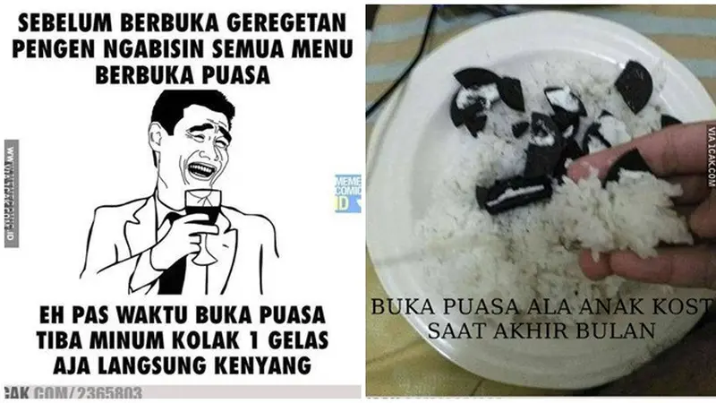 6 Meme Buka Puasa di Bulan Ramadhan Ini Bikin Senyum Tipis