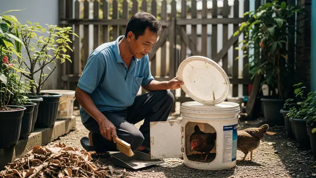 Cara Membuat Kandang Ayam Mini dari Ember Cat