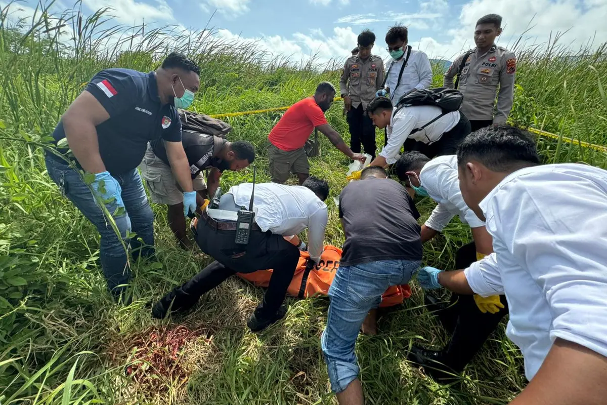 Penemuan jasad JRR, anak 11 tahun berkebutuhan khusus di semak-semak Kota Merauke (Humas Polres Merauke)