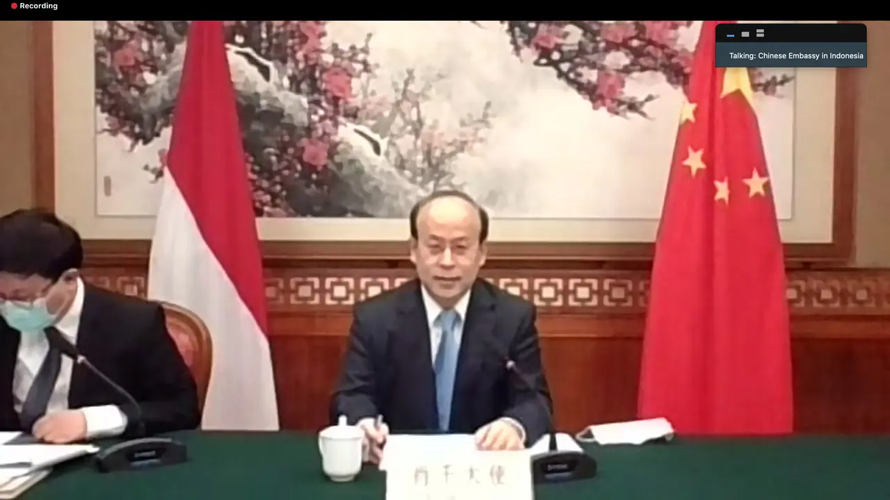 Duta Besar Tiongkok untuk Indonesia, Xiao Qian dalam press briefing virtual bersama dengan awak media pada Selasa 5 Mei 2020.