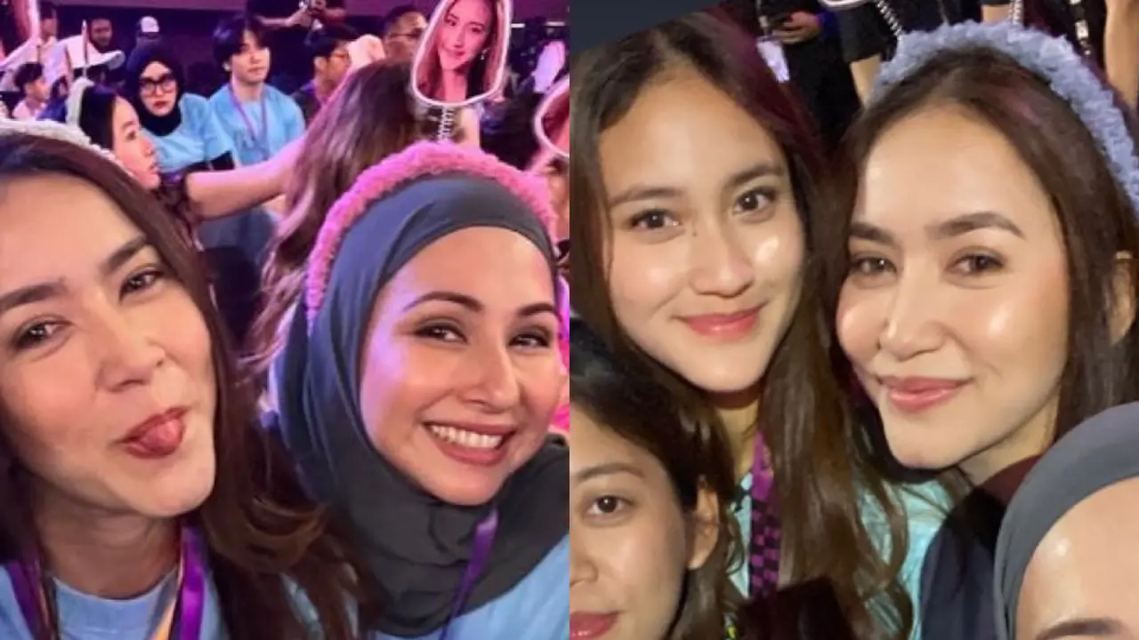 Risma dan Deswita Maharani, Ibu Kandung dan Sambung Harleyava Princy saat Hadir di Badminton Clash