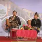 Gol A Gong saat talkshow Duta Baca Indonesia di Perpustakaan Soeman HS, Riau, Senin (13/3/2023). (Liputan6.com/ Ist)