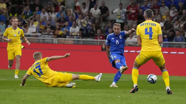 Foto: Brace Davide Frattesi ke Gawang Ukraina Pastikan Debut Kemenangan Timnas Italia di Bawah Luciano Spalletti