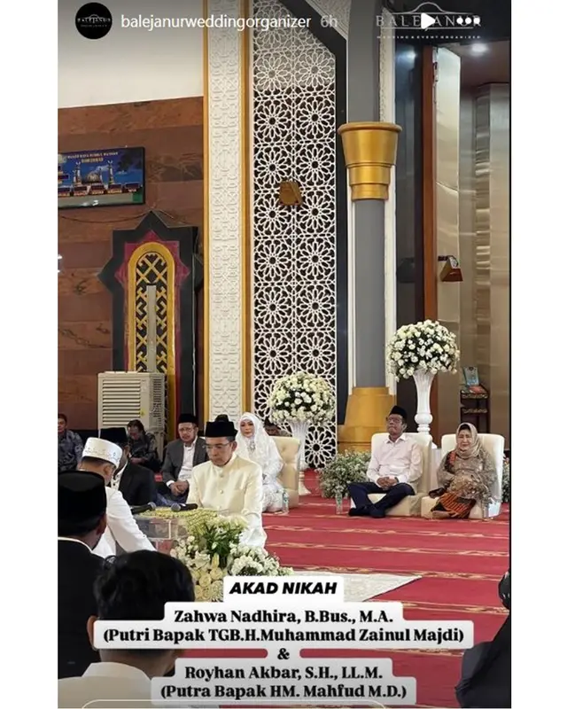 Mahfud MD dan TGB Zainul Majdi sah jadi besan, ini 8 momen akad dan resepsi pernikahan anaknya