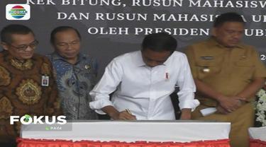 Presiden Jokowi resmikan tiga proyek strategis nasional di Kalimantan, Sulawesi, dan Maluku.
