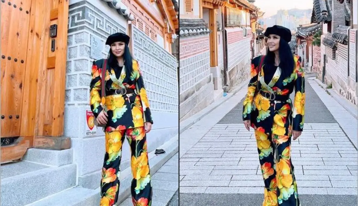 Ia juga kerap tampil modis dengan setelan blazer bermotif. @ti2dj.