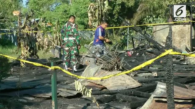 Rumah dinas milik seorang anggota TNI di Palangkaraya kebakaran.