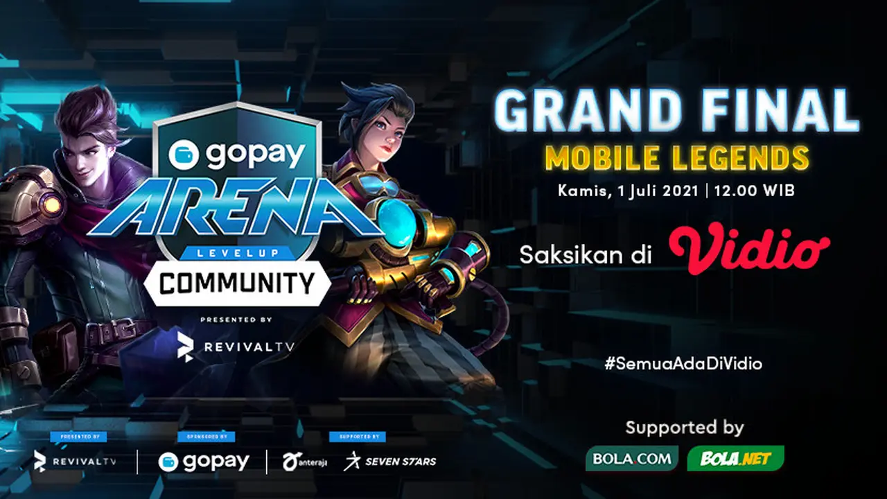 Live Streaming Grand Final GoPay Arena Level Up Community Mobile Legends di Vidio, Kamis 1 Juli 2021