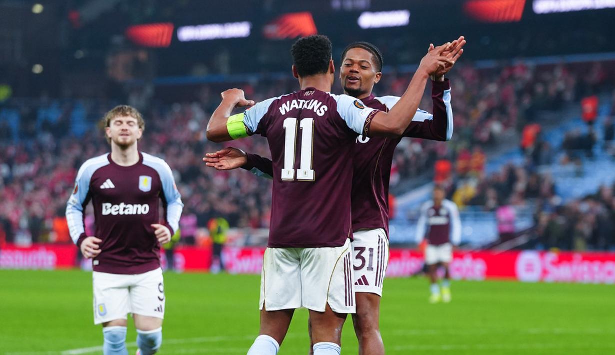 Dengan kemenangan ini, tim yang dilatih Unai Emery unggul agregat 3-0 atas wakil Prancis tersebut dan memastikan satu tiket perempat final Liga Europa. (David Davies/PA via AP)