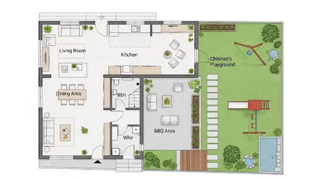 Rumah dengan Taman Belakang Multifungsi