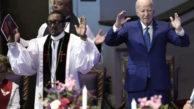 Presiden AS Joe Biden kampanye di Philadelphia. (AP)