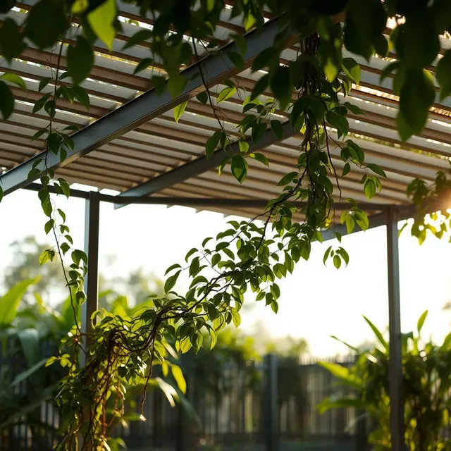 Model Kanopi Rangka Terbuka dengan Sirih