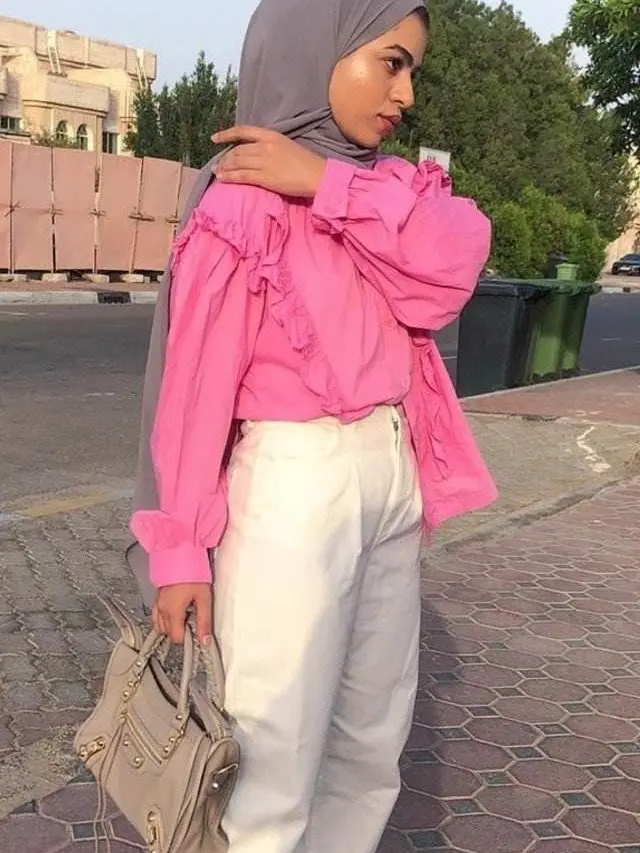kemeja polos pink