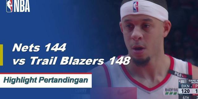 Cuplikan Pertandingan NBA : Trail Blazers 148 vs Nets 144