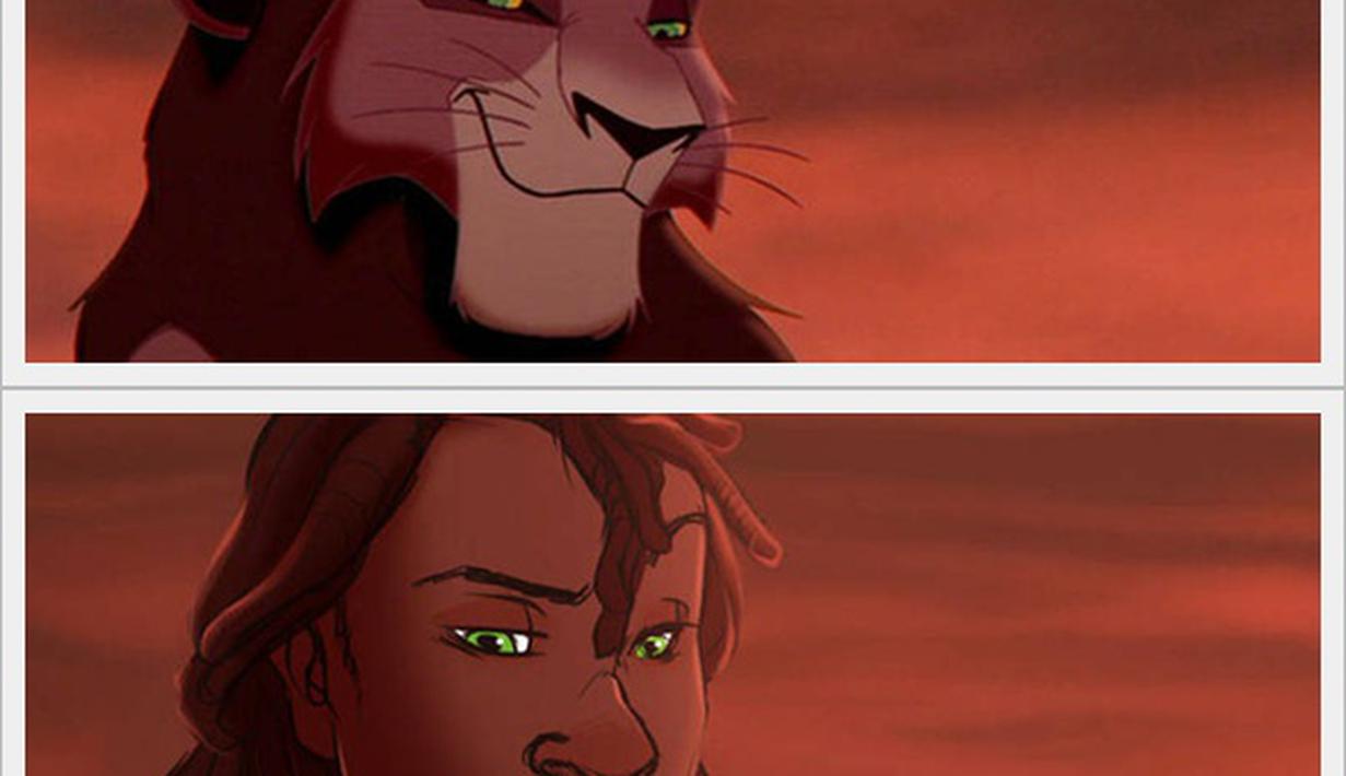  Ilustrasi  Karakter  Hewan di Film Disney Menjadi Sosok 
