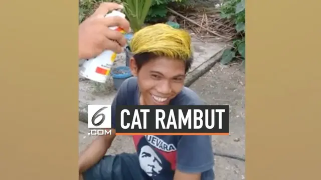 Seorang pria asal Filipina menggunakan cat semprot pilox untuk mewarnai rambutnya. Hal ini ia lakukan agar dirinya tampil berbeda saat balapan sepeda motor.