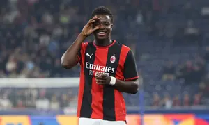 Alphadjo Cisse merayakan golnya pada laga AC Milan lawan FC Salzburg di pekan ke-2 Liga Europa 2026/2027 -  AP Photo/Alexandra Beier