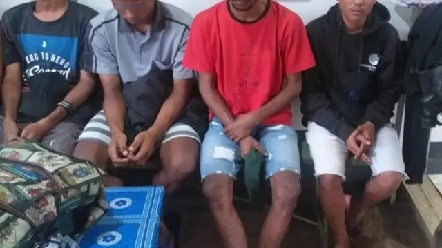 4 (empat) orang pelaku di Polsub Sektor Skouw