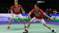 Kevin Sanjaya Sukamuljo/Marcus Fernaldi Gideon terhenti di perempat final Hong Kong Terbuka 2019. (PBSI)