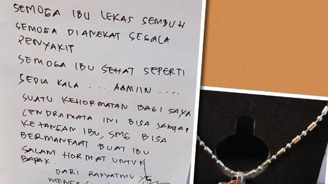 Sakit Kanker Darah Ani Yudhoyono Diberi Kalung Cantik