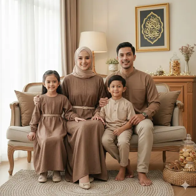Ide Baju Lebaran Couple Satu Keluarga