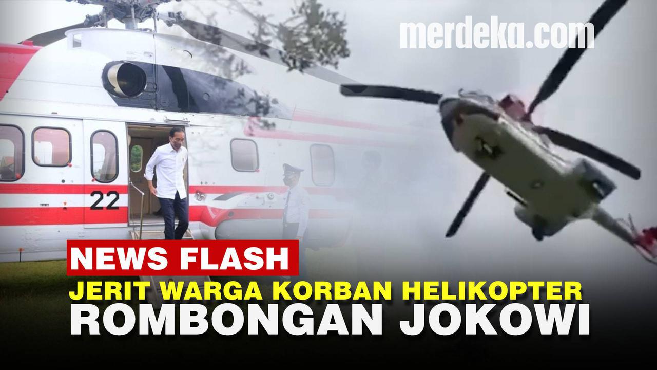 VIDEO: Helikopter Rombongan Presiden Jokowi Rusak Warung, Warga Tertimpa Pohon