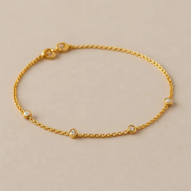 Model Gelang Emas Permata Kecil untuk Ibu-ibu Usia 40 Tahun (Foto: ChatGPT)