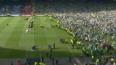 Video fans Hibernian yang merusak fasilitas stadion kala klub kesayangan mereka berhasil menjuarai Piala Skotlandia atas Glasgow Rangers.