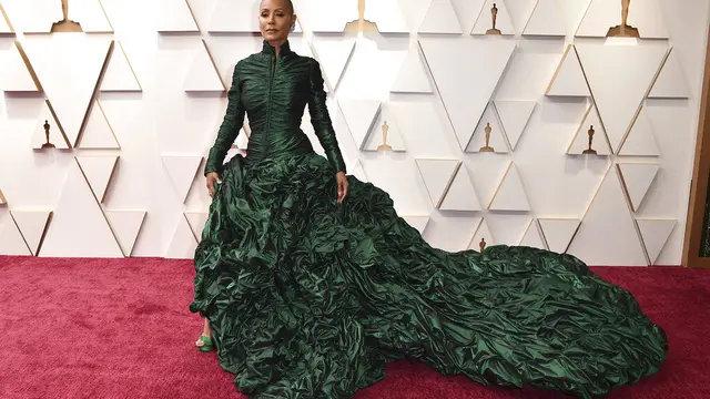 Jada Pinkett Smith di Piala Oscar 2022. (Jordan Strauss/Invision/AP)
