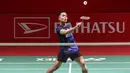 Berjuang sendirian di sektor tunggal putra pada babak 16 besar Indonesia Masters 2024, tunggal putra terbaik tanah air, Anthony Sinisuka Ginting mampu memetik kemenangan atas pebulu tangkis Malaysia yang merangkak dari babak kualifikasi, Leong Jun Hao dengan straight game 21-15, 21-17 di Istora Senayan, Jakarta, Kamis (25/1/2024) sore WIB. Dengan hasil ini, Anthony Ginting yang menjadi satu-satunya wakil tuan rumah yang tersisa di sektor tunggal putra sukses melaju ke perempatfinal dan akan menantang wakil Singapura, Loh Kean Yew pada Jumat (26/1/2024). (Bola.com/M Iqbal Ichsan)