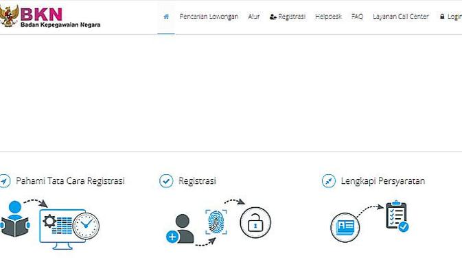 Tampilan portal Sscn.bkn.go.id (Foto: Ist)