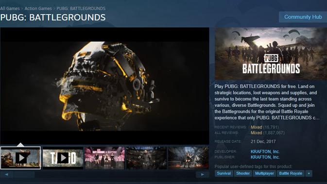 PUBG: Battlegrounds sudah bisa dimainkan secara gratis di PC dan konsol. (Doc: Steam)