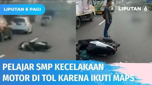 Seorang wanita berusia 16 tahun yang masih duduk di bangku SMP, tergeletak di jalan usai tertabrak mobil saat mengendarai motornya yang masuk ke ruas tol Jakarta-Cikampek. Menurut pemeriksaan, korban salah ambil jalan lantaran mengikuti Google Maps.