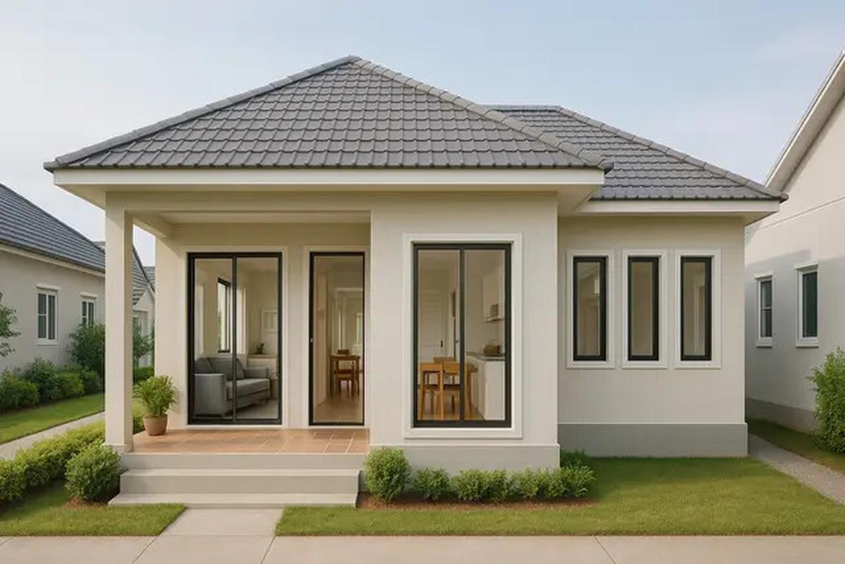 8 Model Rumah Sederhana 6x12 Dengan 3 Kamar dan Teras Depan, Mungil Tapi Nyaman