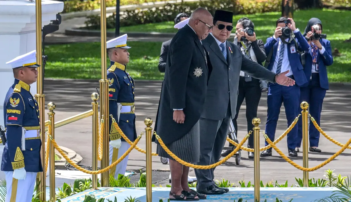 Kunjungan ini menandai penguatan hubungan bilateral antara Indonesia dan Fiji yang telah terjalin selama 50 tahun. (BAY ISMOYO/AFP)