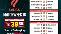 Jadwal dan Link Streaming La Liga Matchweek 18 di Vidio