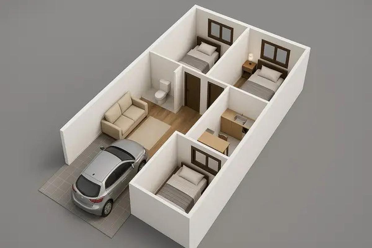 7 Model Rumah Sederhana Minimalis 6x12 dengan 2 Kamar, Nyaman untuk Keluarga Kecil