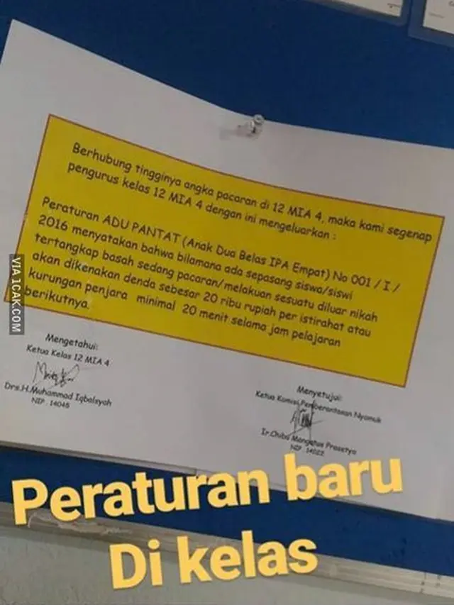 6 Peraturan di Kelas Ini Kocak Banget, Penuh Perhitungan