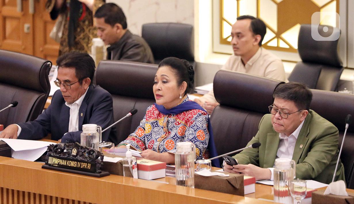 Rapat kerja Komisi IV DPR RI dengan Kementerian Kelautan dan Perikanan (KKP) dipimpin langsung Ketua Komisi IV DPR RI Siti Hediati Soeharto.