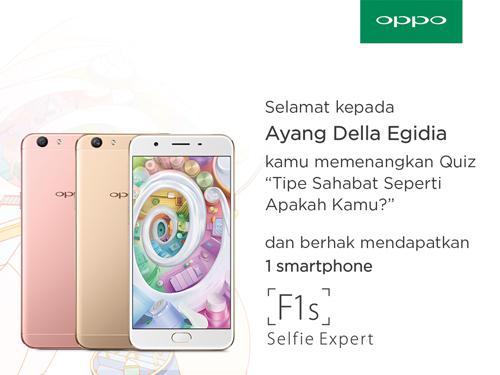 Pemenang OPPO F1s #FriendshipSelfie Quiz