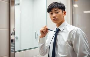 cara pasang dasi smp ©Ilustrasi dibuat AI